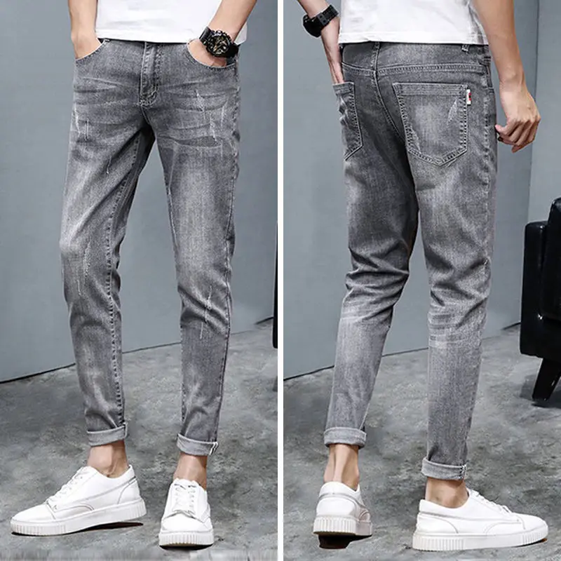 

Spring jeans men's self-cultivation small feet casual long pants men's Korean style trend all-match