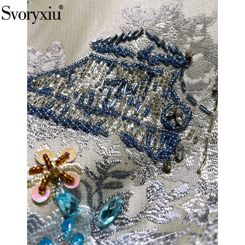 Женская жаккардовая мини-юбка Svoryxiu разноцветная трапециевидная юбка с цветочным