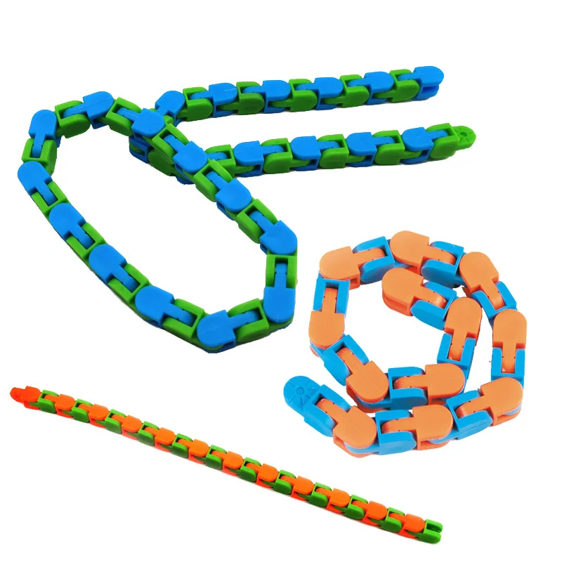 

Colorful Puzzle Sensory Fidget Toys Wacky Tracks Snap and Click Toys Kids Autism Snake Puzzles Classic Sensory Toy Stress Relief