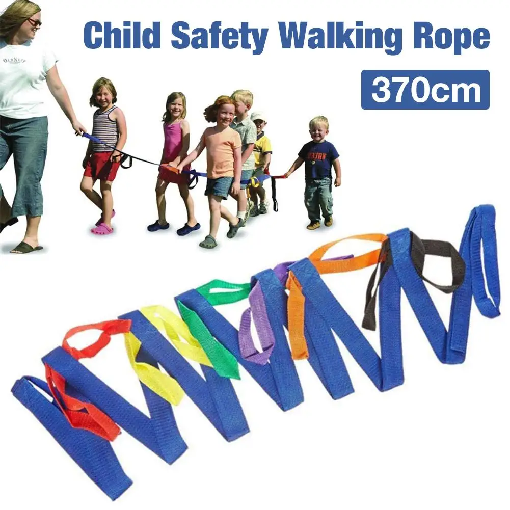 

146 Inch Nylon Safety Children Walking Rope Loops Anti Lost Wrist Link With Colorful Handle For Daycare Schools And Teachers