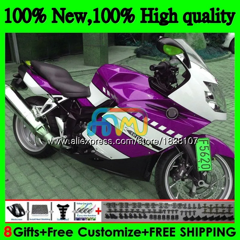 

Body For NEW K1200 K 1200 S K1200S 05 06 07 08 09 10 69BS.25 K-1200S K 1200S 2005 2006 2007 2008 Purple white 2009 2010 Fairing