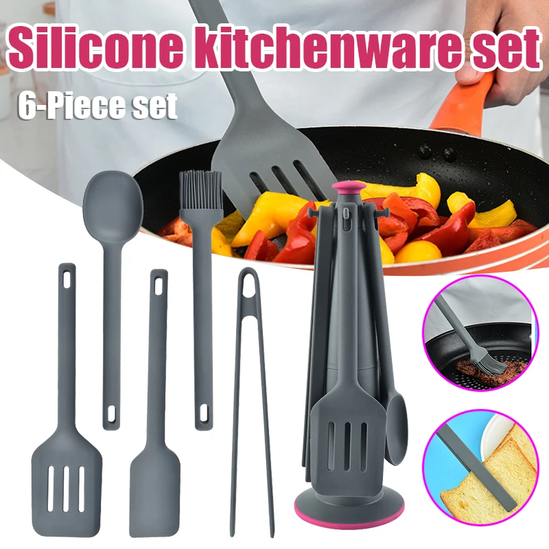 

Silicone Kitchen Utensils Set Cooking Shovel Spoon Non-stick Cookware Silicone Kitchenware 6piece Set Kitchen Accessories Cocina