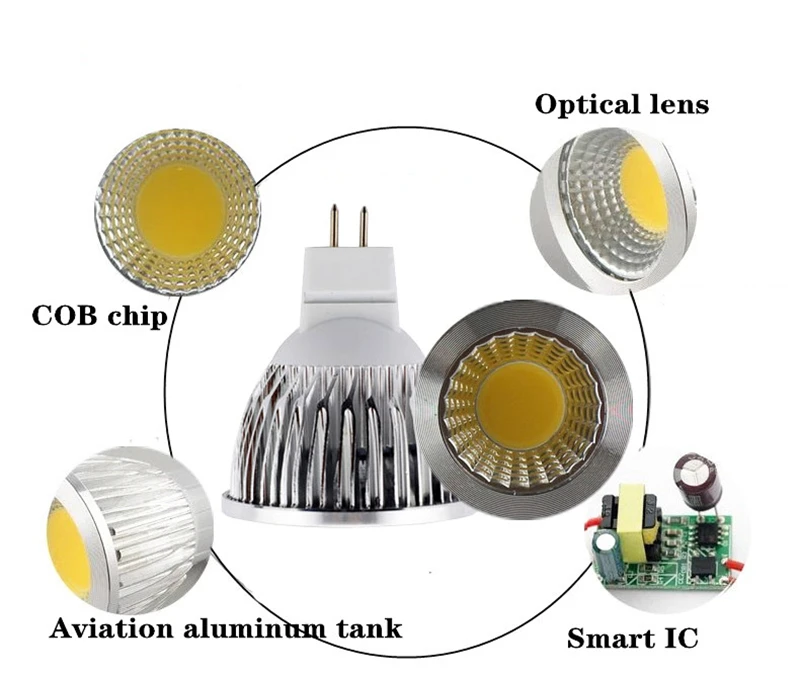 Dimmable MR16 Светодиодный прожектор 9 Вт/12 Вт/15 Вт Светодиодный светильник AC12V «COB» прожектор Светодиодный светильник MR16 Светодиодный теплый белый/холодный белый/белый