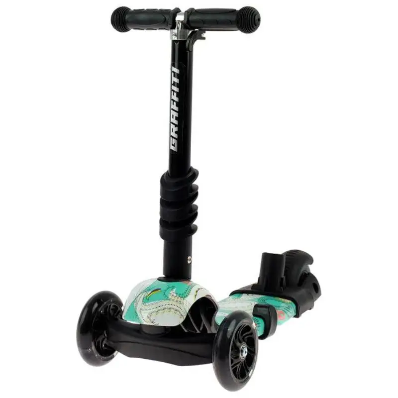 Самокат детский SCOOTER 5 в 1 колеса световые PU цвет бирюзовый 1738605|Самокаты| |
