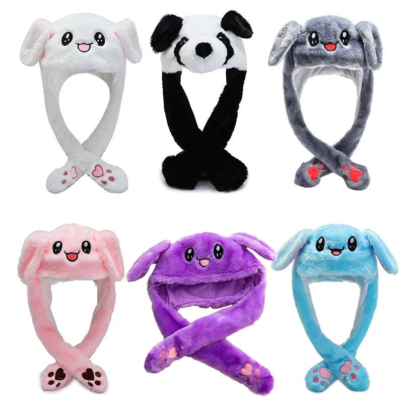 Шапка с заячьими ушками зимние женские шапки для детей/подростков/мужчин