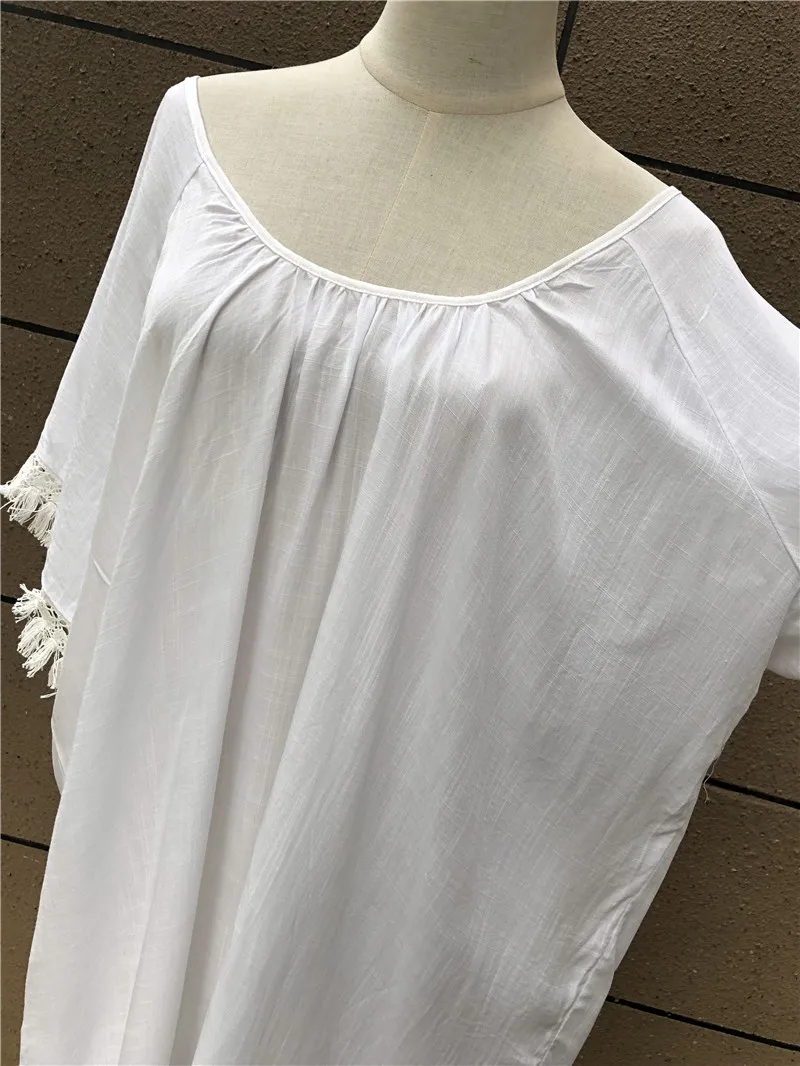 Хлопковый пляжный купальный костюм накидка Пляжное парео женская одежда для