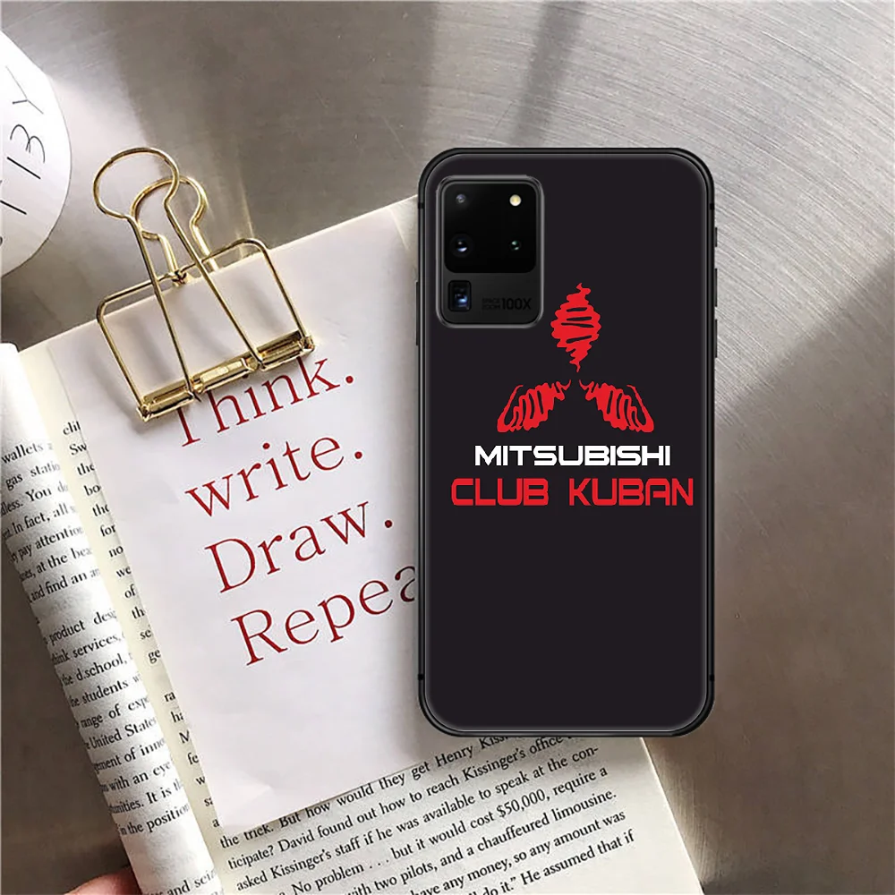 

Car Mitsubishi EVO Phone Case Cover For Samsung Galaxy Note S 7 8 9 10 10E 20 Plus Lite Uitra Black Soft Luxury Tpu Back Etui