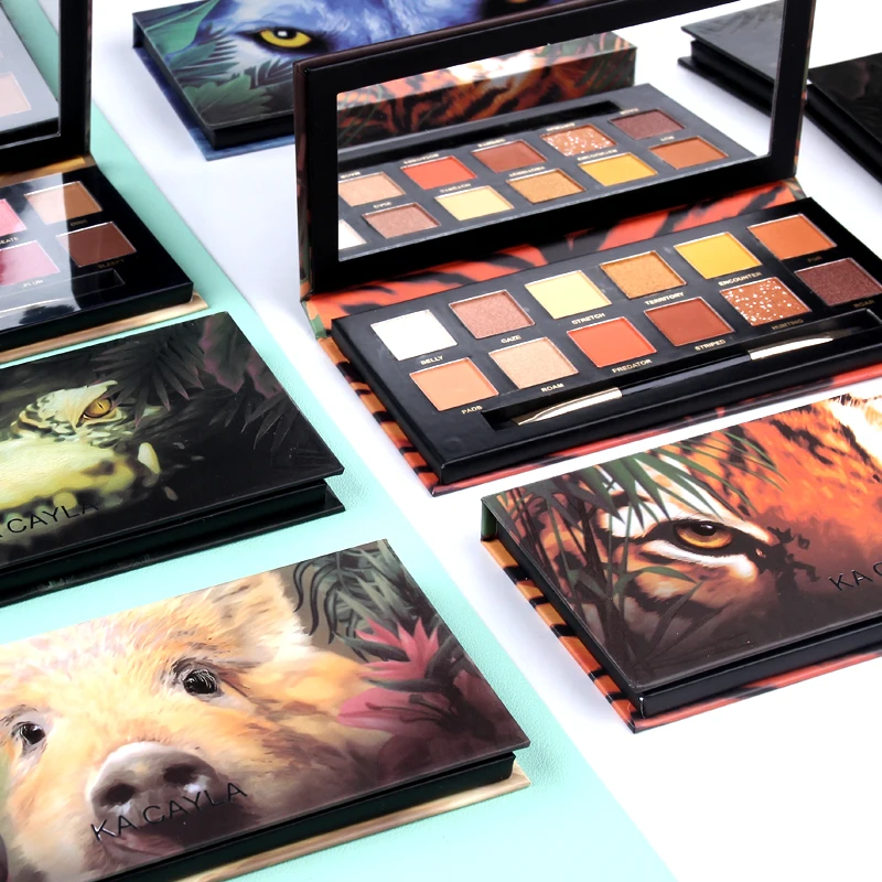 12 цветов тигровые тени для век Палитра натуральные матовые макияж блеск палитра
