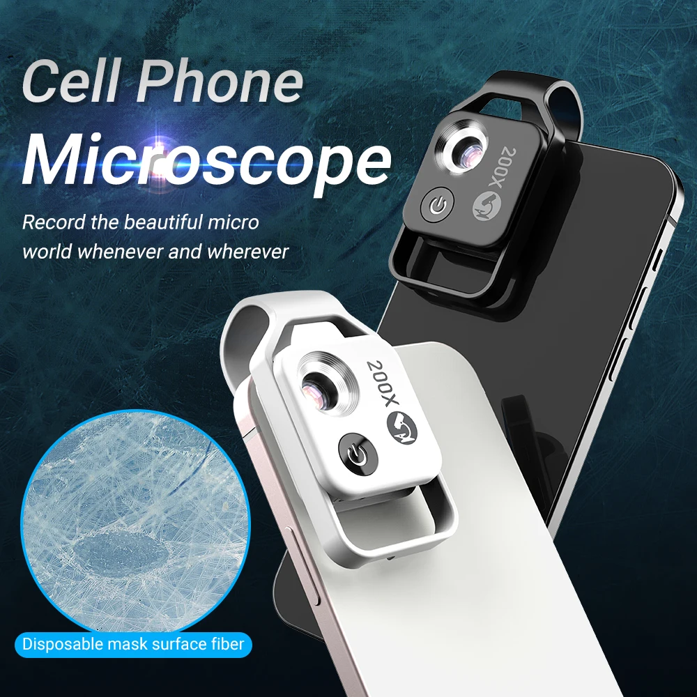 Микроскоп APEXEL 200X с объективом для сотового телефона универсальный цифровой