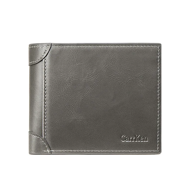 

21 New Men's Short Wallet Horizontal Youth Retro Multi-function Wallet Leaf Wallet Multi Card Loose Wallet Length Main Material