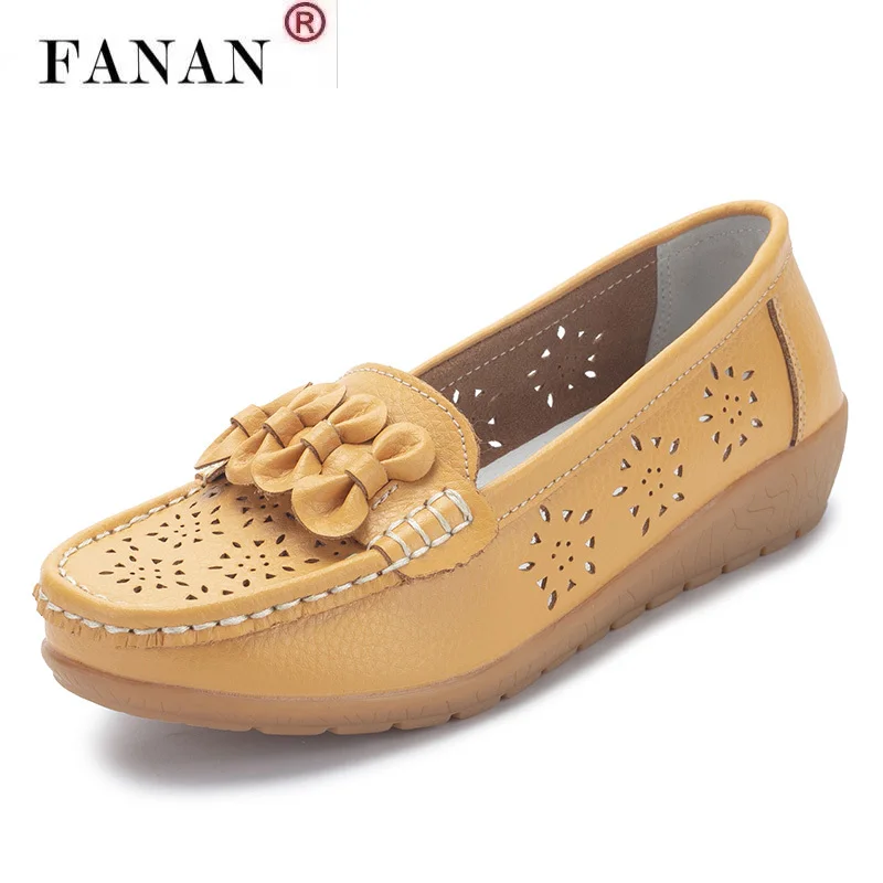 

2021 New Women's Leather Flat Shoes Wedge Loafers on Ballet Slippers Oxford Soles Comfortable Casual Hollow Women's Single Shoes