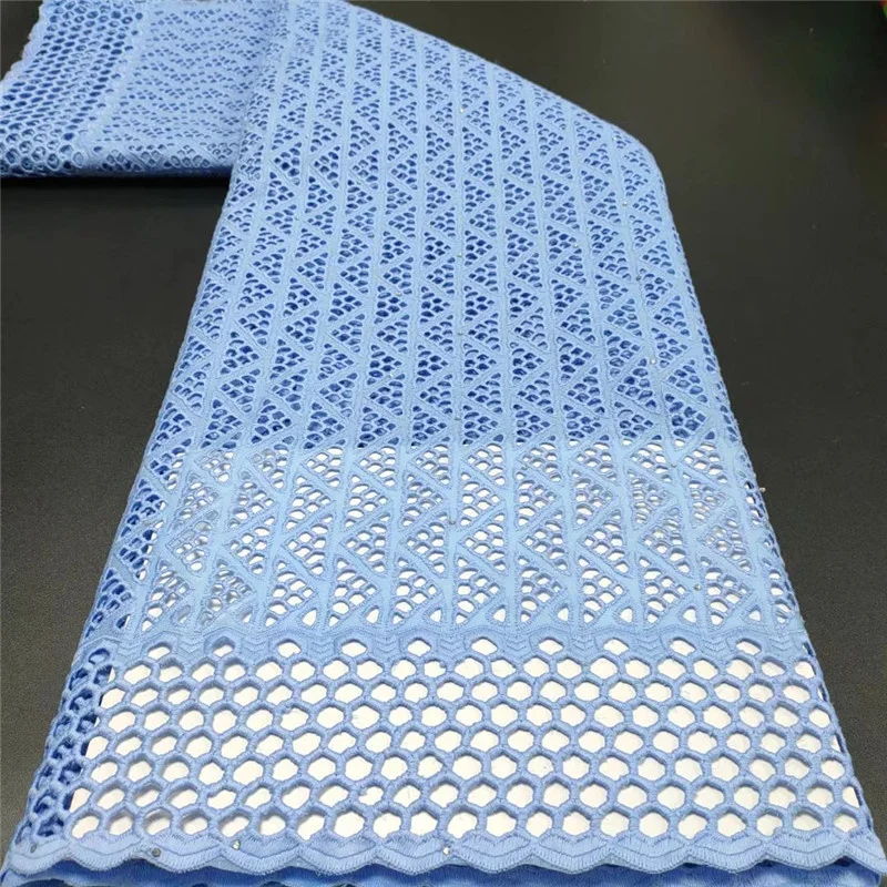 

Швейцарская Ткань 5 ярдов, новейшая вышивка из тяжелых бусин, африканская вуаль из 100% хлопка, кружево, популярный Дубайский стиль для свадеб...