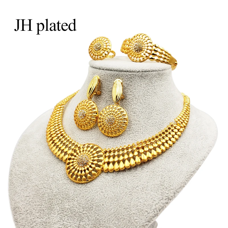 Jhpained Роскошные ювелирные изделия из Дубая для женщин золотого цвета браслет