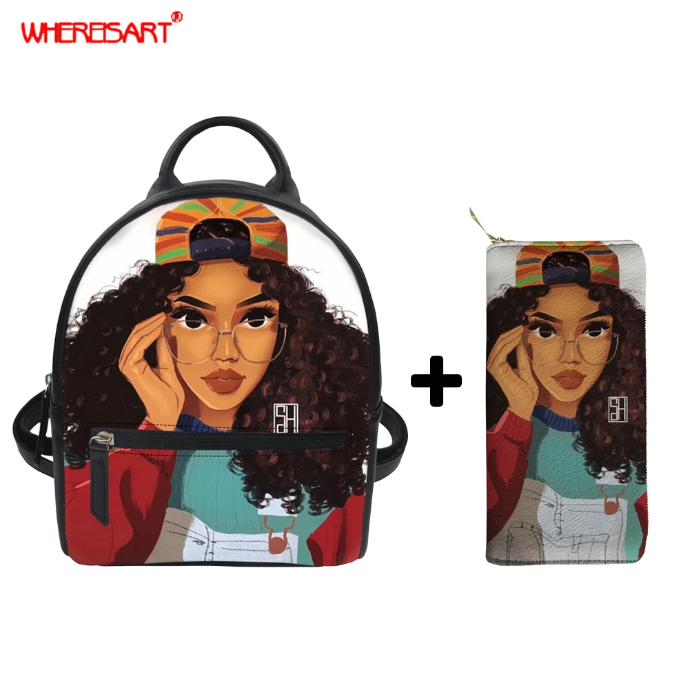 Женские мини рюкзаки из мягкой искусственной кожи WHEREISART школьные сумки на плечо