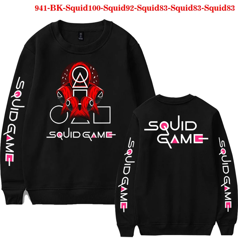

Hip Hop Hoody Squid Game Hoodies Men Women Unisex Streetwear Pullovers Harajuku Sweatshirt Autumn Boys Girls Teenager Black Tops