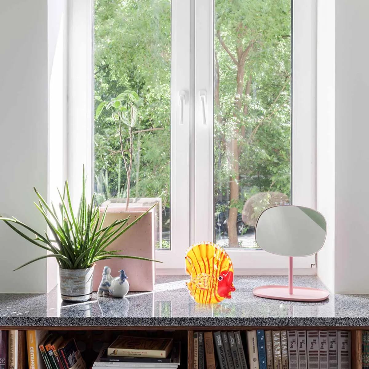 Новинка Желтая рыба ручная стеклянная скульптура современный дизайн статуэтка