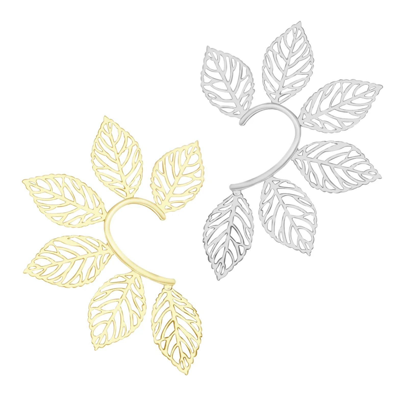 

Vintage Leaf No Pierced Ear Cuff Single Earring Metal Multi-function Hair Clip Accesorios Para El Cabello 202