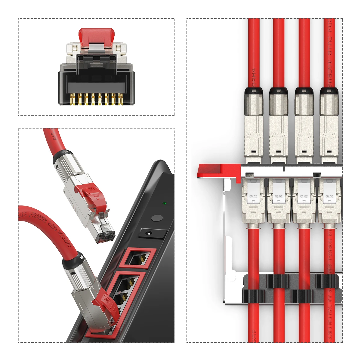 AMPCOM Network RJ45 Ethernet Cable Computer 10gbps Cat8 Cat7 Cat6A Cable Pre-terminated Patch Cord-Support custom length
