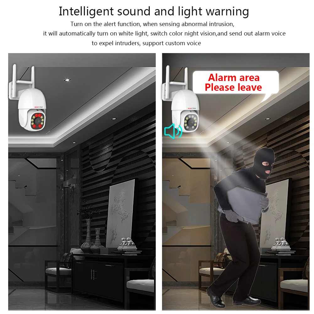4K Wifi IP Camera Surveillance Smart Home Security 360 Degree Rotation Double Light Full Color Night Vision Wireless Out Door |