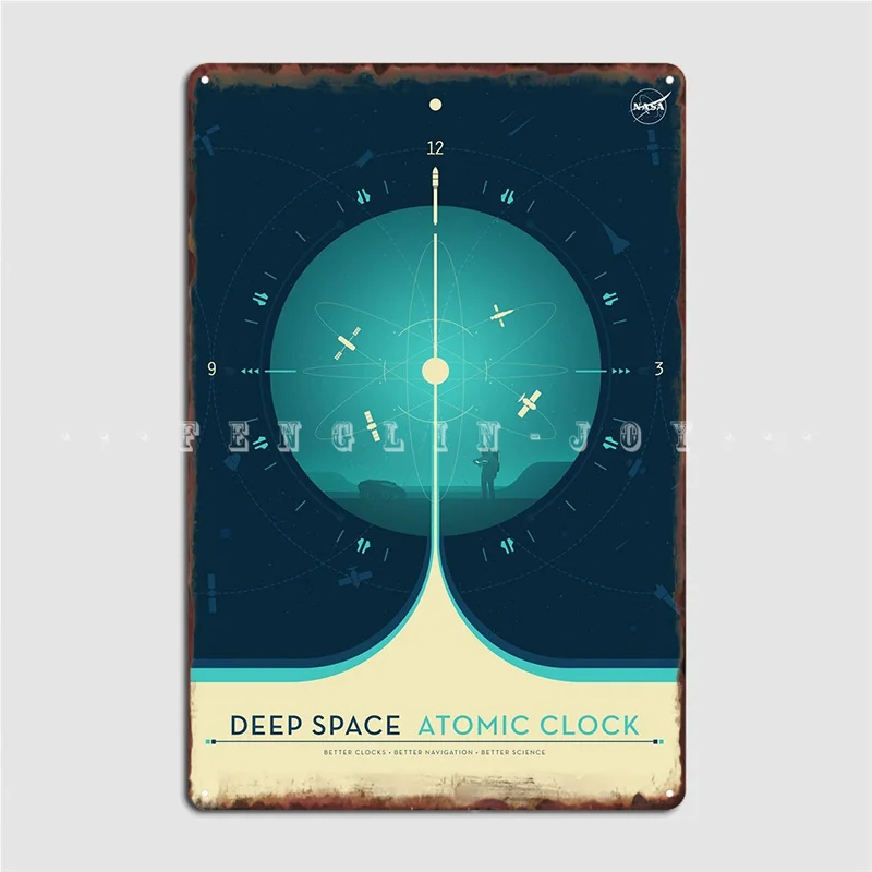 

Синий плакат Atomic Clock, металлический плакат, Классические Клубные таблички, Клубные жестяные плакаты