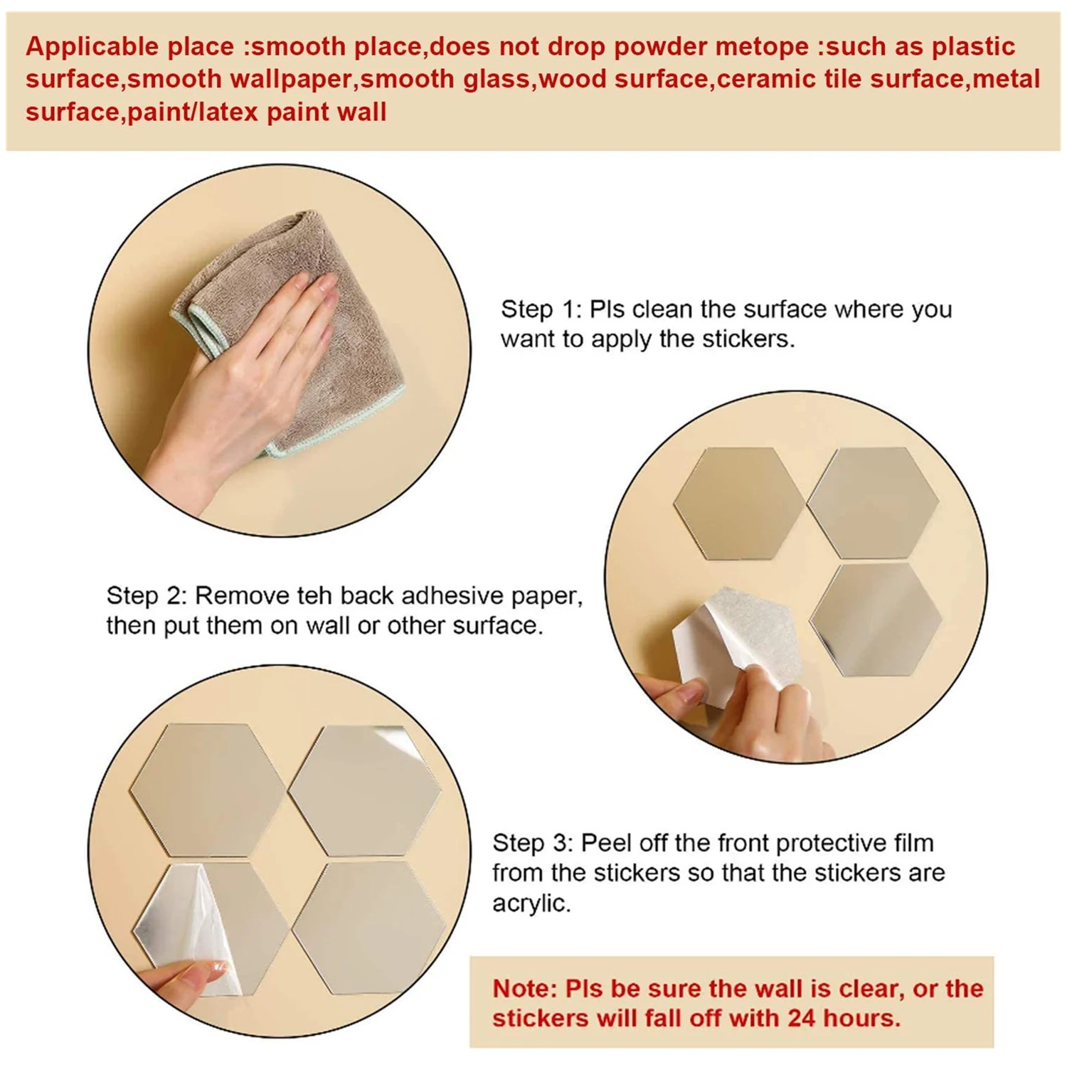 Зеркальная настенная наклейка съемные акриловые шестиугольные наклейки для