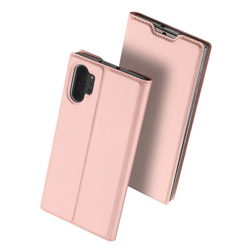 Для samsung Galaxy Note 10 Plus 5G чехол высококачественный кожаный чехол-книжка для samsung Galaxy Note 10 Plus 5G чехол для телефона - Цвет: Розовый