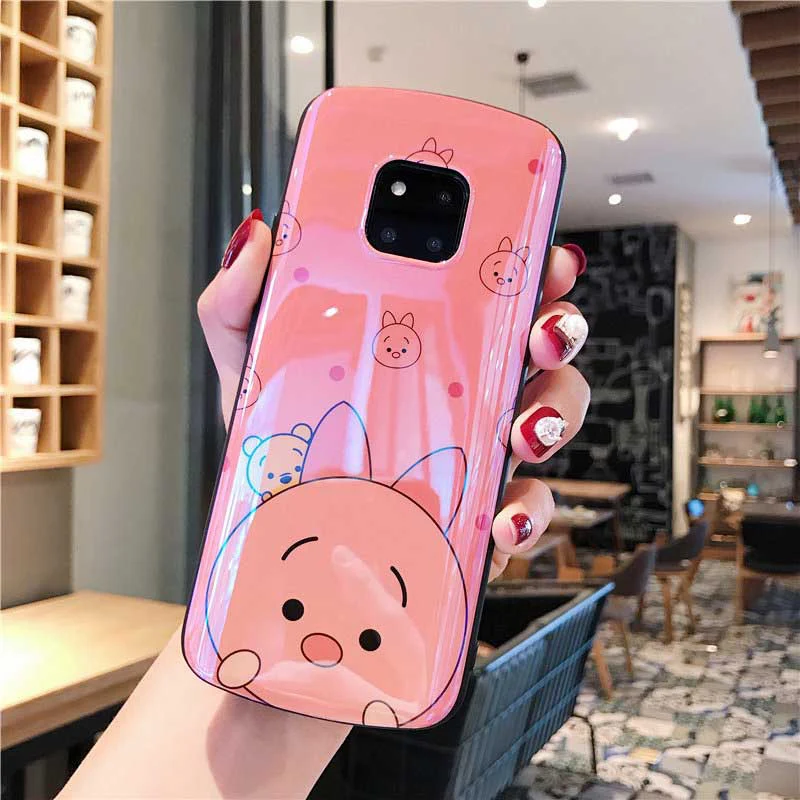 Голубой легкий чехол для huawei P30 P20 Mate20 Pro 20X мультфильм Медведь Мягкий ТПУ чехол для Honor 8X10 V20 Nova 3 3i 4 5Pro задняя крышка fundas