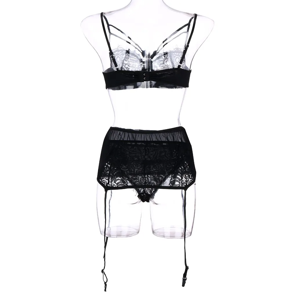 

Plus Size Women Sexy Lingerie Porno Lace Erotic Sleepwear Bandage Babydoll Lingerie Lenceria Mujer Underwear Costumes 3PC Hot