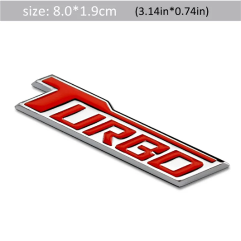 

DSYCAR 3D Metal TURBO Car Side Fender Rear Trunk Emblem Badge Sticker Decals for Buick Chevrolet Malibu VW Ford Jeep Honda Kia