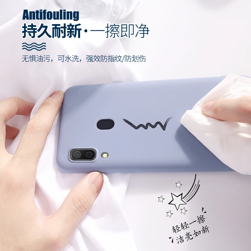 Чехол HATOLY для Samsung Galaxy A30 чехлы из жидкого силикона A305F/DS тонкий мягкий чехол ТПУ и