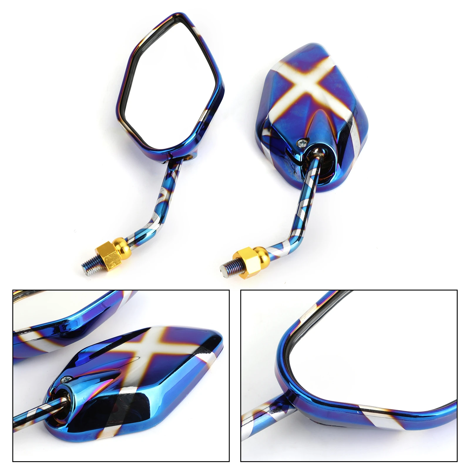 Artudatech пара M10 боковые зеркала заднего вида сгоревшее титановое зеркало