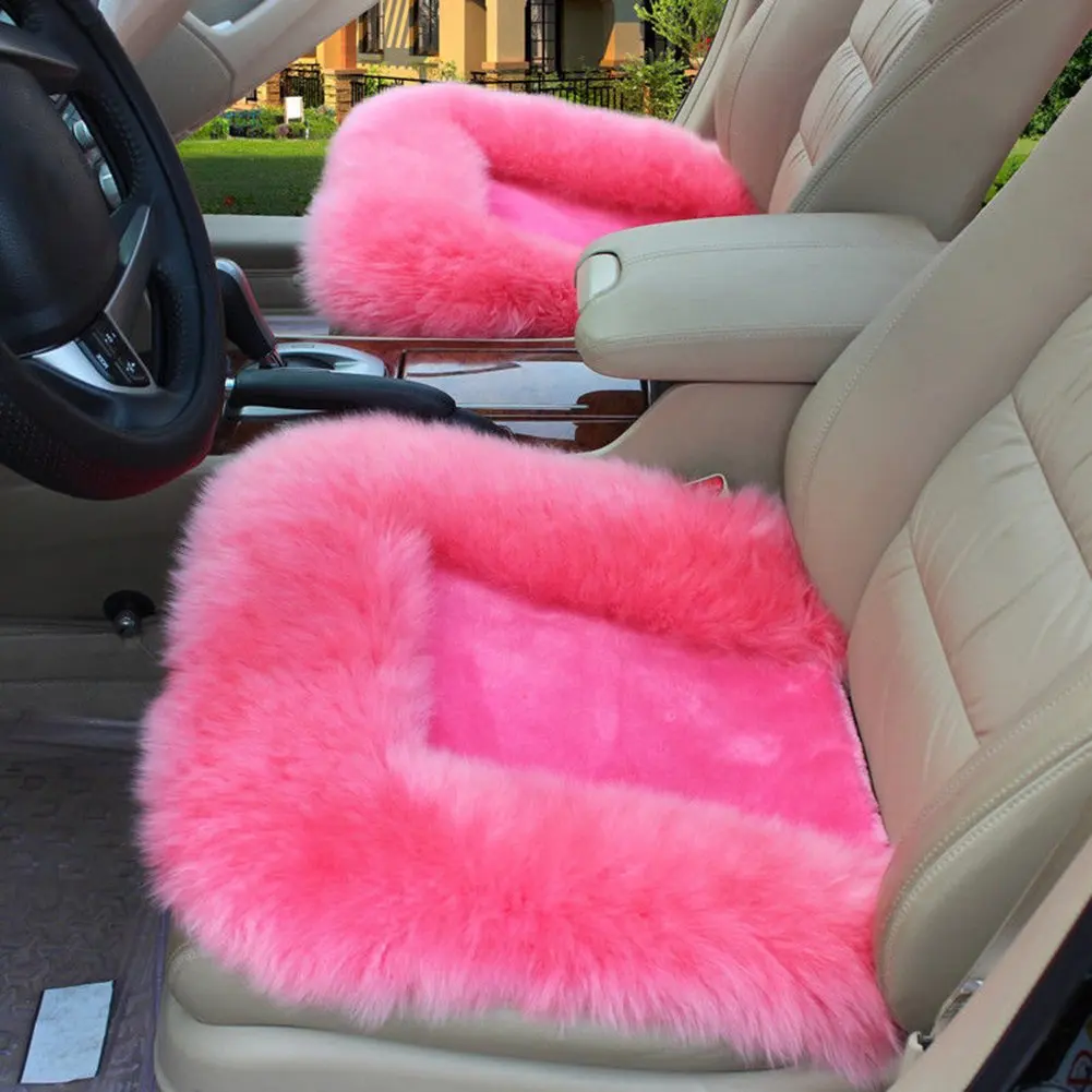 

1Pcs Fuzzy Plush Car Seat Cushion Universal Long Wool Fur Warm Car Seat Cushion Cover Chair Pad Car Interior Accessories