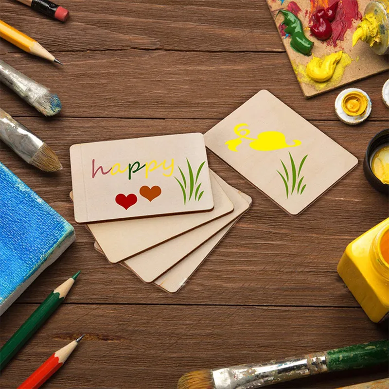 10 шт. деревянные прямоугольные карточки для визитных карточек 6 9x4 9 см