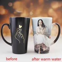 Color Change Mug Coffee Mug Heating Temperature-sensing Personality Trend Photo Customization Print Photo DIY Water Cup