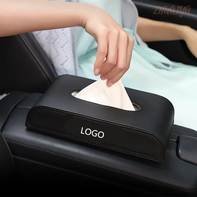 Car Tissue Box Cover Boxes holder PU Leather towel inside paper Block Accessories For Infiniti logo EX FX G25 G37 | Автомобили и
