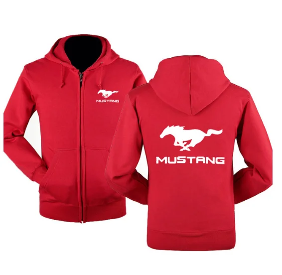 

NEW Fashion Mustang Car Logo Sweatshirt Hoodies Men Hoody Spring Autumn Fleece Cotton Zipper Jacket HipHop Harajuku Male Clothin