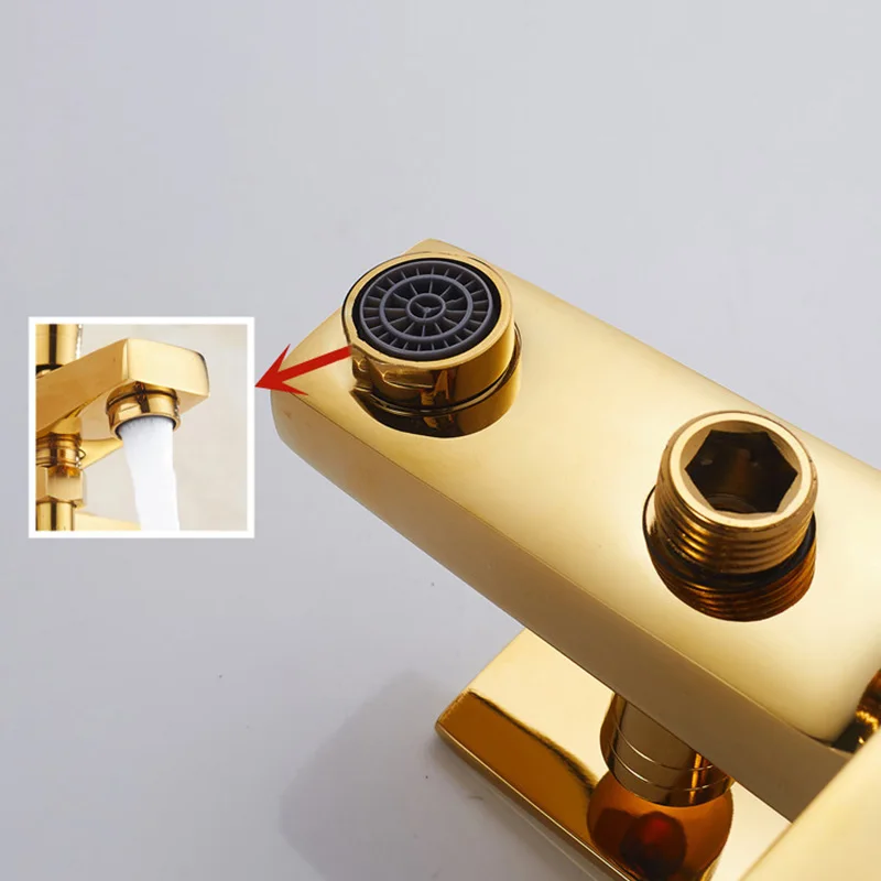 Bathroom Set Gold Hand Colour Shower Set Two Headed Shower Round Rain Shower Heads Shower Head Showerhead High Pressure Douche