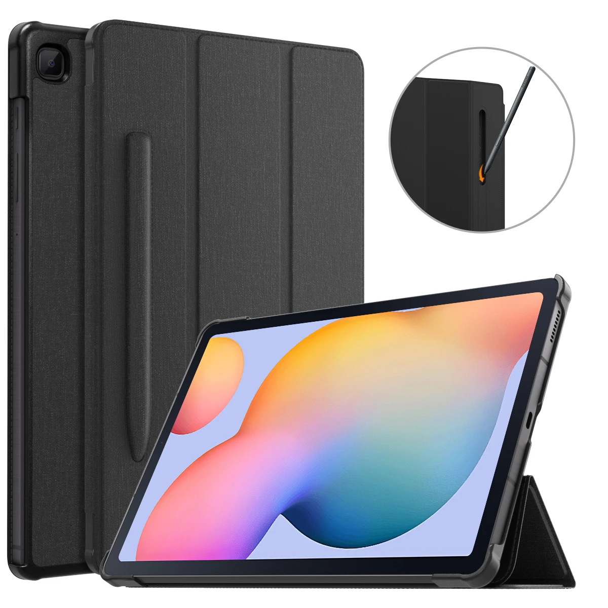 Case para Galaxy Leve com Três Auto-acordar e Suporte para Caneta Lite Capa Ultra Fina Dobras Galaxy Tab s6 2021
