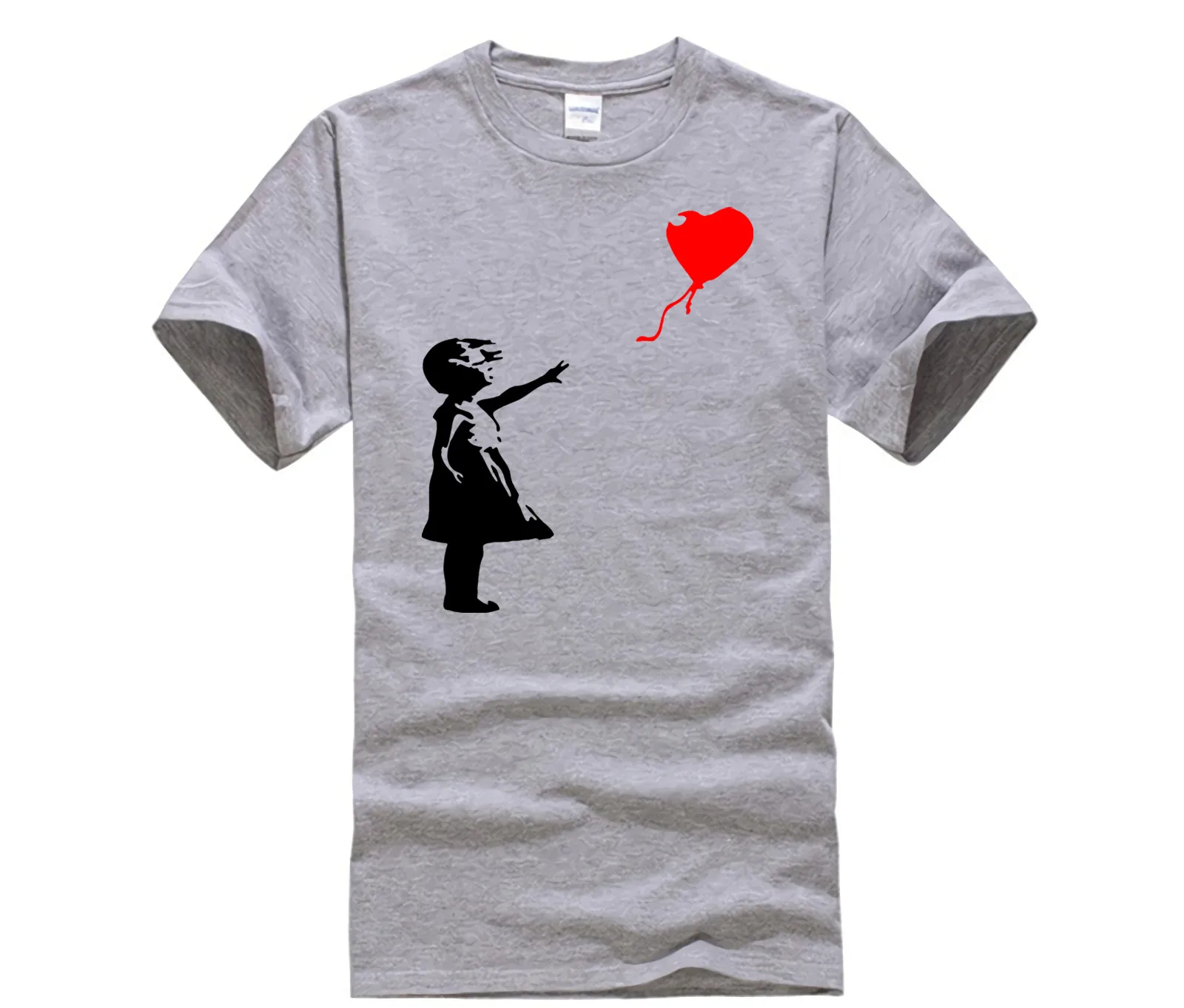 Banksy мальчик с воздушным шаром принт человек футболка модал повседневные
