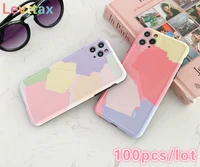 100pcs wholesale for iphone 12 12 mini watercolor painted soft matte case for iphone 11 11 pro max xs xr x 7 8 6 plus full cover