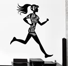 Спортивная девушка виниловые черные наклейки на стены для спортзала мотивационные слова бегун здоровье стены стикеры домашний декор Спорт детская комната Наклейка