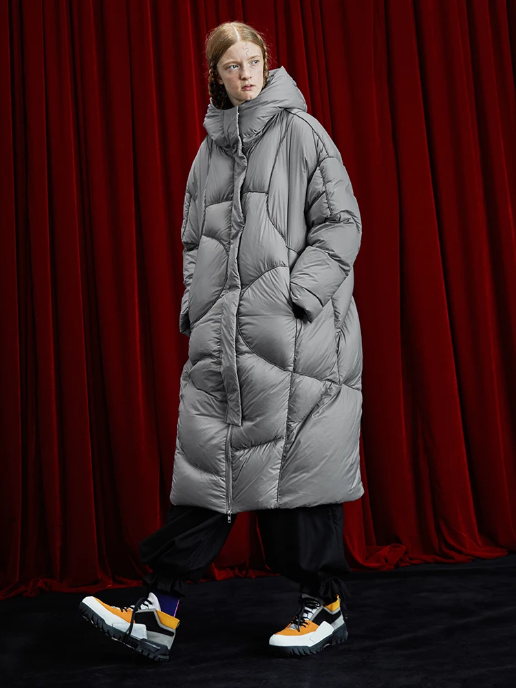 IRINACH48 2020 Новая коллекция Светоотражающая полоса Толстая теплая длинная куртка