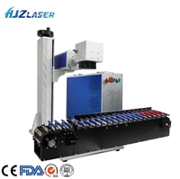hjzlaser pen conveyor belt ezcad software fiber laser marking machine with raycus 20w 30w 50w