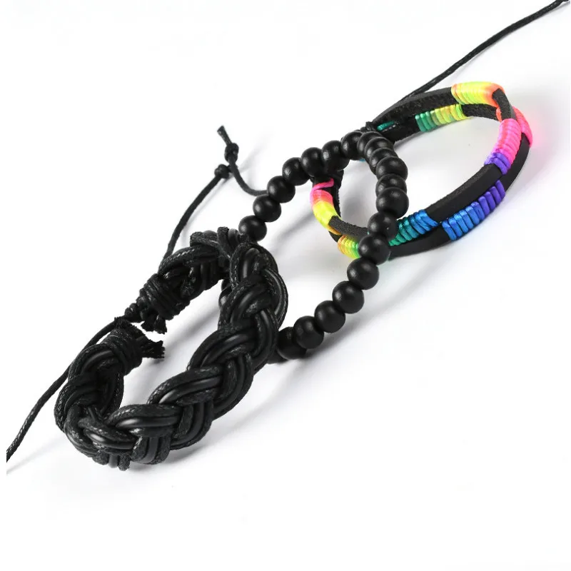 

Colorful Braided Cowhide Bracelet Bohemian Fashion Jewelry 2021