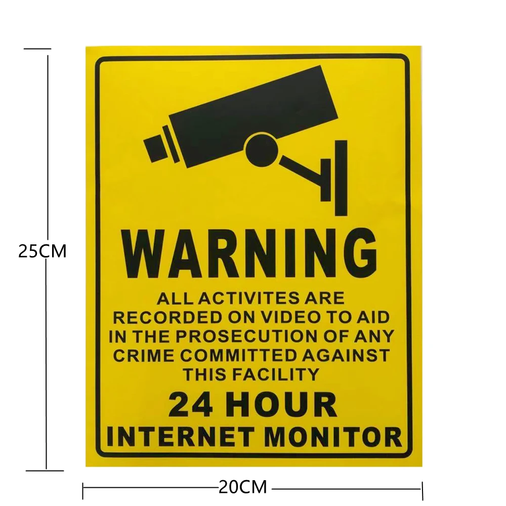 

CCTV Camera Waring Sign Stickers for IP AHD WIFI Cameras