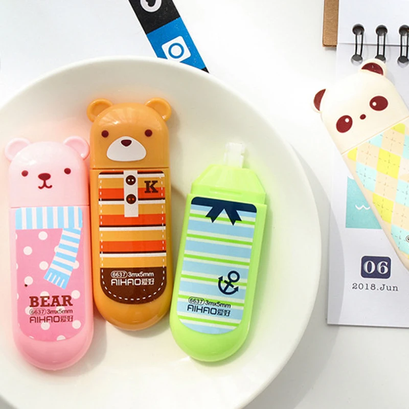 4 шт./лот коррекционная лента с изображением животных из мультфильма Kawaii