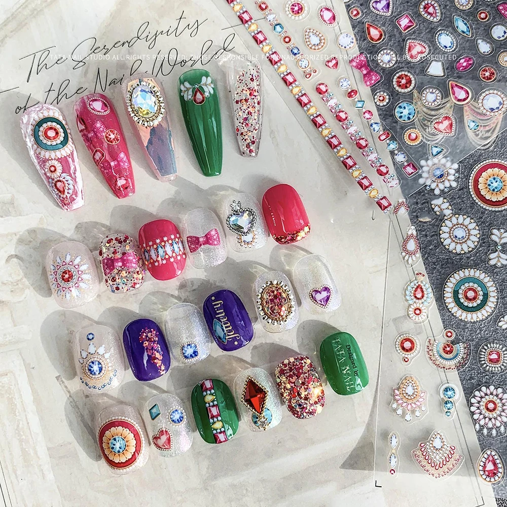 

Japanese Soft Color Self-adhesive Nail Stickers Bohemian Nail Stickers Retro Style Decal Nail Slider Nail Art Decoration