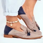 Женская обувь с кисточками из натуральной кожи овчины; Женская обувь с острым носком; Женская обувь на плоской подошве без шнуровки обувь ручной работы туфли-оксфорды смешанного Цвета