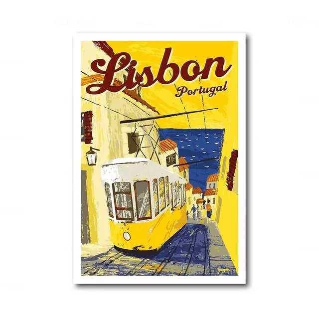 Картина на холсте Восстановленный винтажный постер с изображением озера комата