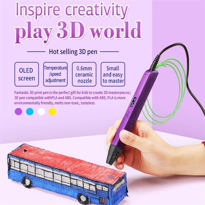 

RP800A 3D Pen DIY 3D Printing Pen with OLED Display Professional 3D Drawing Pen for Doodling Art Craft Making and Education toys